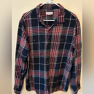 PacSun Men's‎ Blue Plaid Button Up Cotton Flannel LS Pockets Size Large